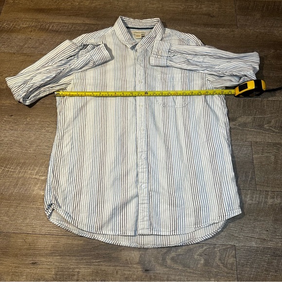 Carbon 2 Cobalt Mens Button‎ Up White Size Large Stripes Pocket Long Sleeve - Picture 7 of 8